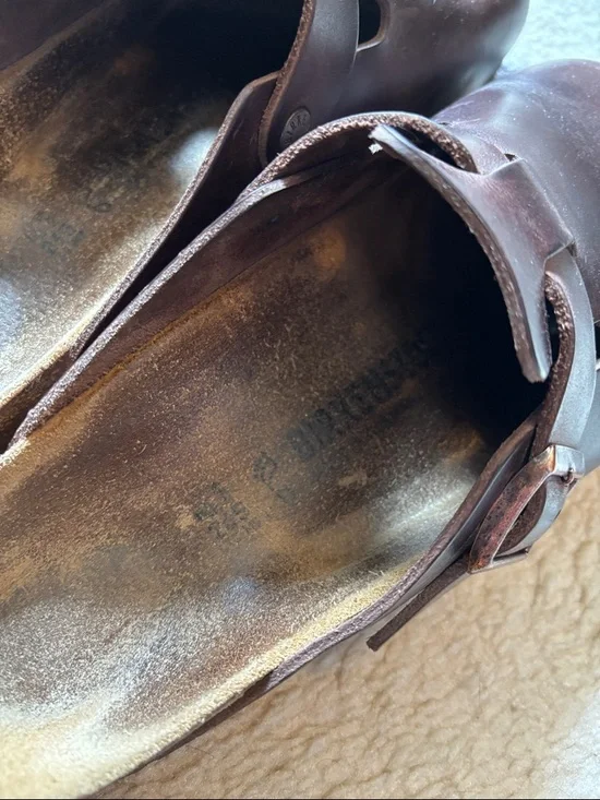 Birkenstock Dark Brown Leather Bostons - Picture 3 of 6